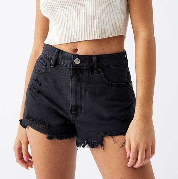 PACSUN High Rise Festival Shorts, Color Black Size 24 - Picture 1 of 16